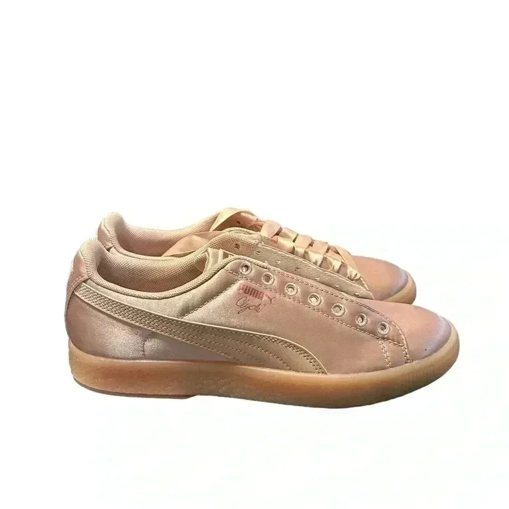 Puma Clyde Satin Rose Gold Sneaker Size 7 (Big Kid /junior) New in Box - Picture 9 of 9